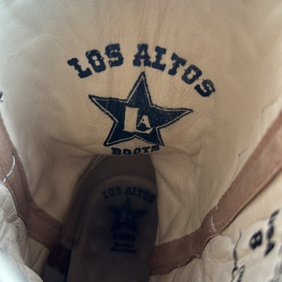 LOS ALTOS genuine ostrich belly Boots Wide Square Rodeo Toe Red Black men’s 8 EE - Picture 2 of 10